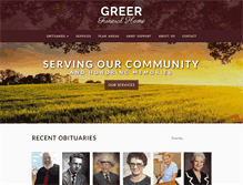 Tablet Screenshot of greerfuneral.com